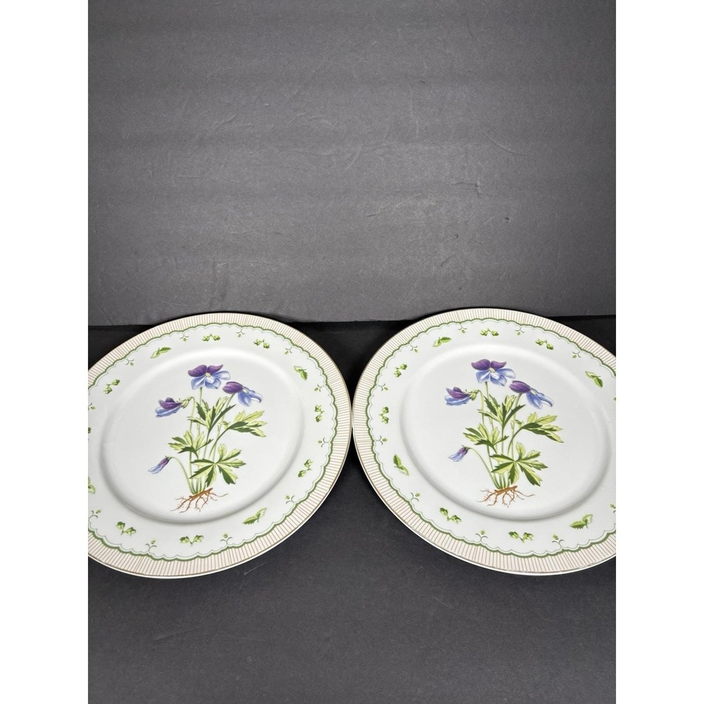 Georges Briard Victorian Garden 12" Serving Plates Set of 2 Purple Floral